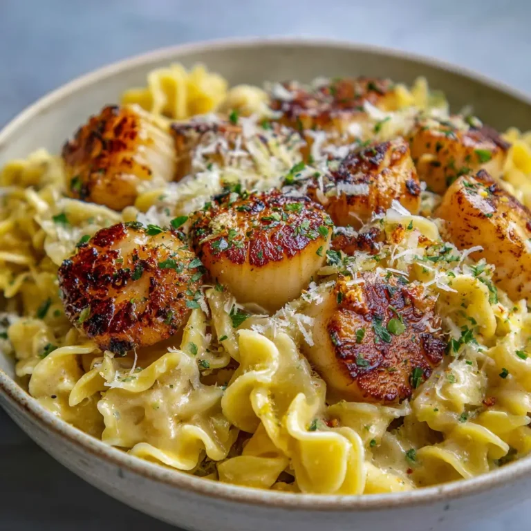 Creamy Garlic Butter Scallops with Pasta