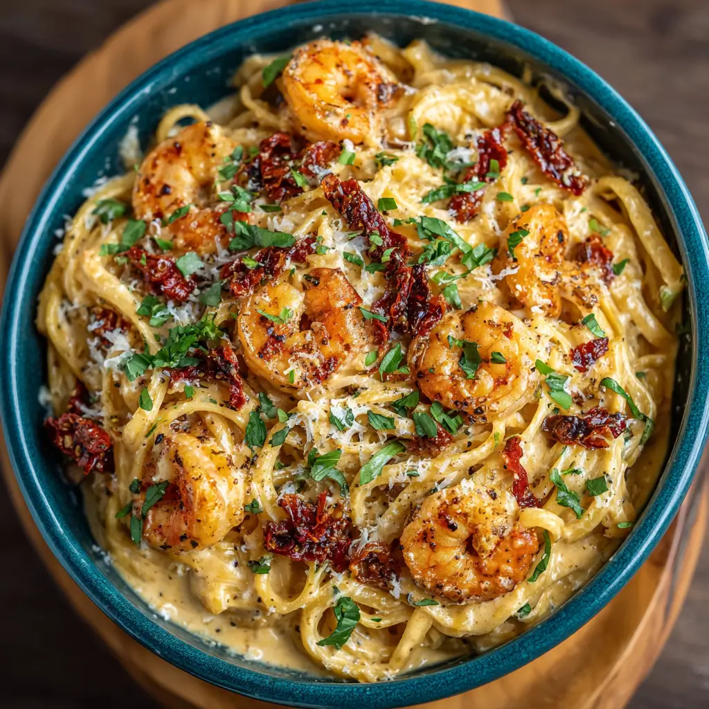 Creamy Sun Dried Tomato Shrimp Pasta