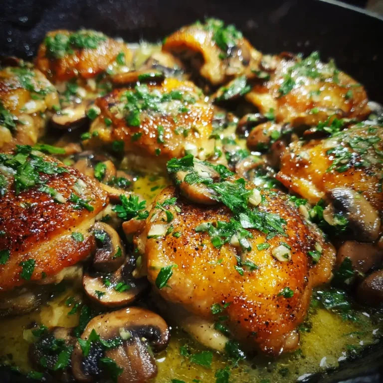 Garlic Butter Mushroom Chicken Thighs