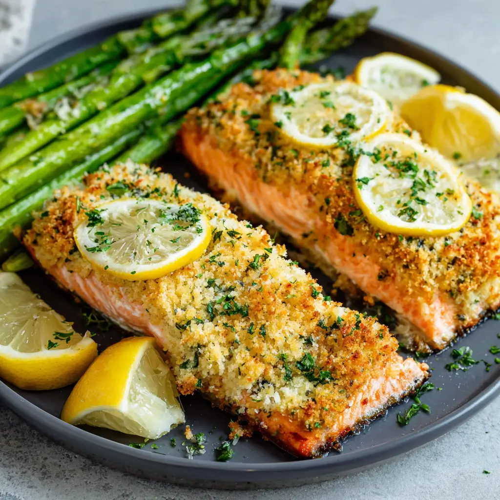 Garlic Parmesan Crusted Salmon