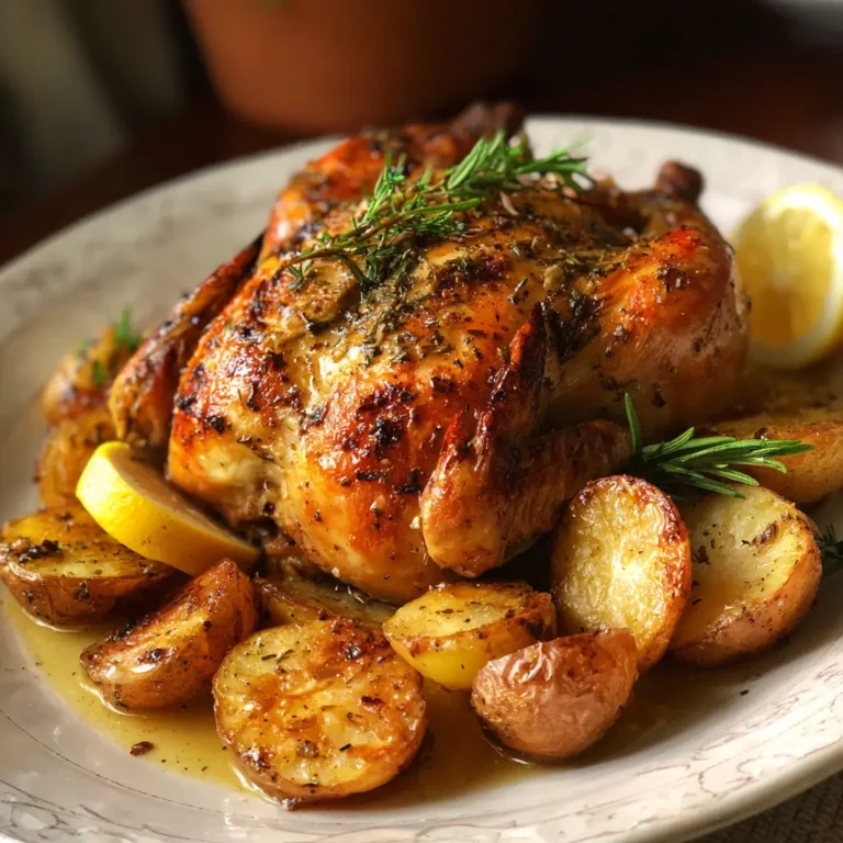 Lemon Butter Roasted Chicken with Potatoes