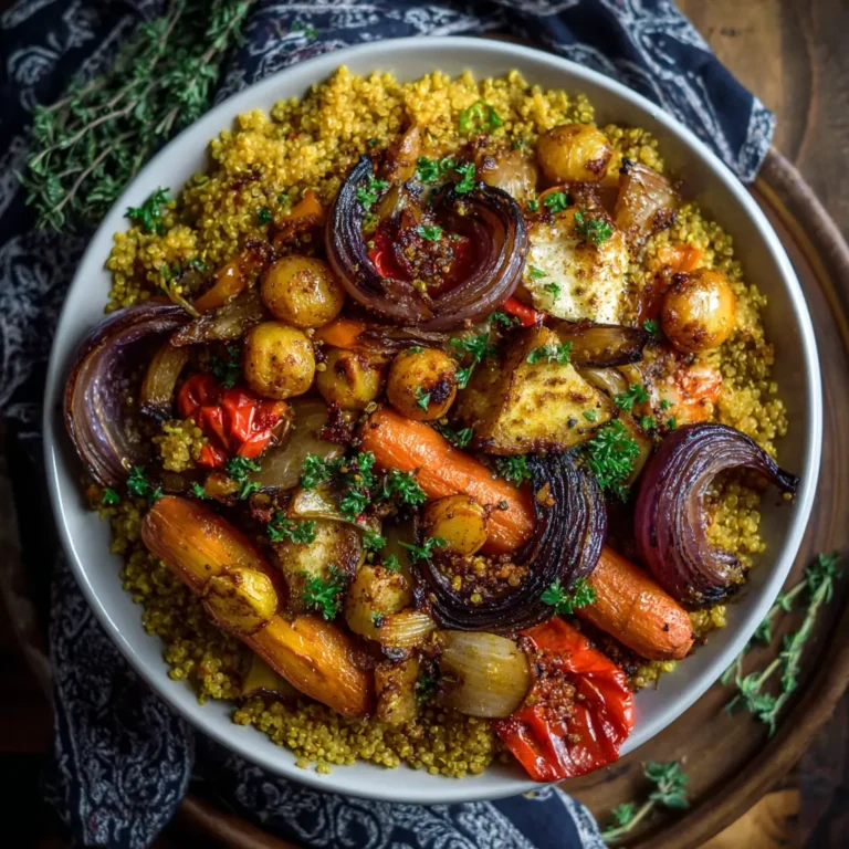 Moroccan Spiced Quinoa with Roasted Veggies