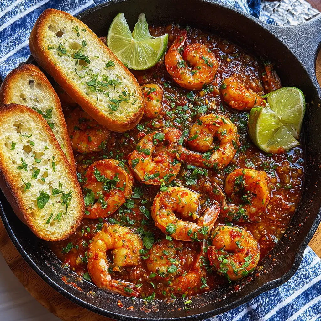 Spicy Garlic Butter Shrimp Skillet