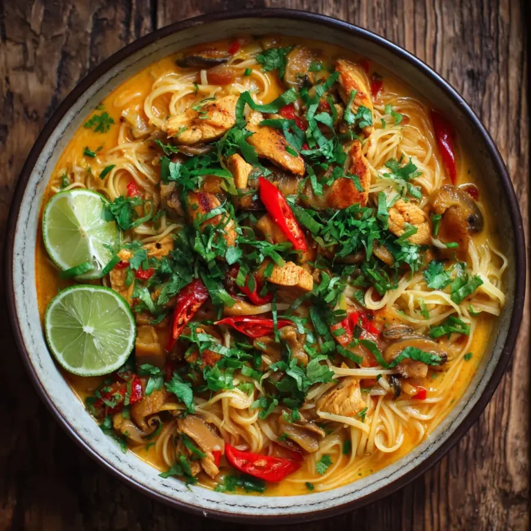 Thai Coconut Curry Noodles with Chicken